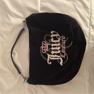 Juicy Couture Black and Pink Shoulder Velour Bag